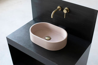 concrete vessel sink oval small pink